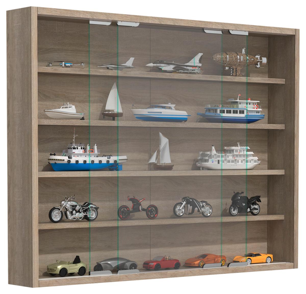 Hängevitrine Agisa L B: 77 cm Sonoma Eiche Dekor - Sonoma Eiche, MODERN, Glas/Holzwerkstoff (77/60/10cm) - MID.YOU