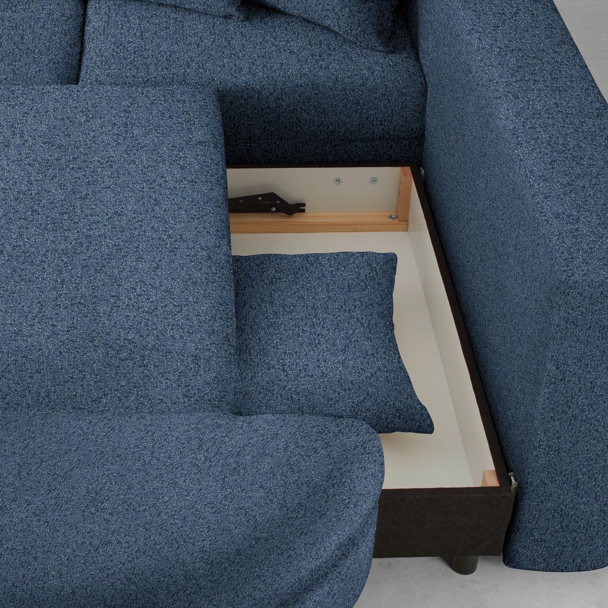 Rohová sedačka AXEL, pravá, tmavě modrá tkanina - černá/tmavě modrá, Moderní, kov/textil (291/250cm) - Mömax