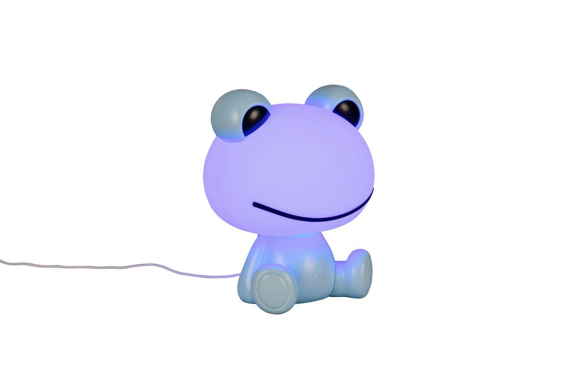 LED-Tischleuchte Hopper Blau Weiß B: 16,5 cm - Blau/Weiß, LIFESTYLE, Kunststoff (19,5/16,5/24,5cm)