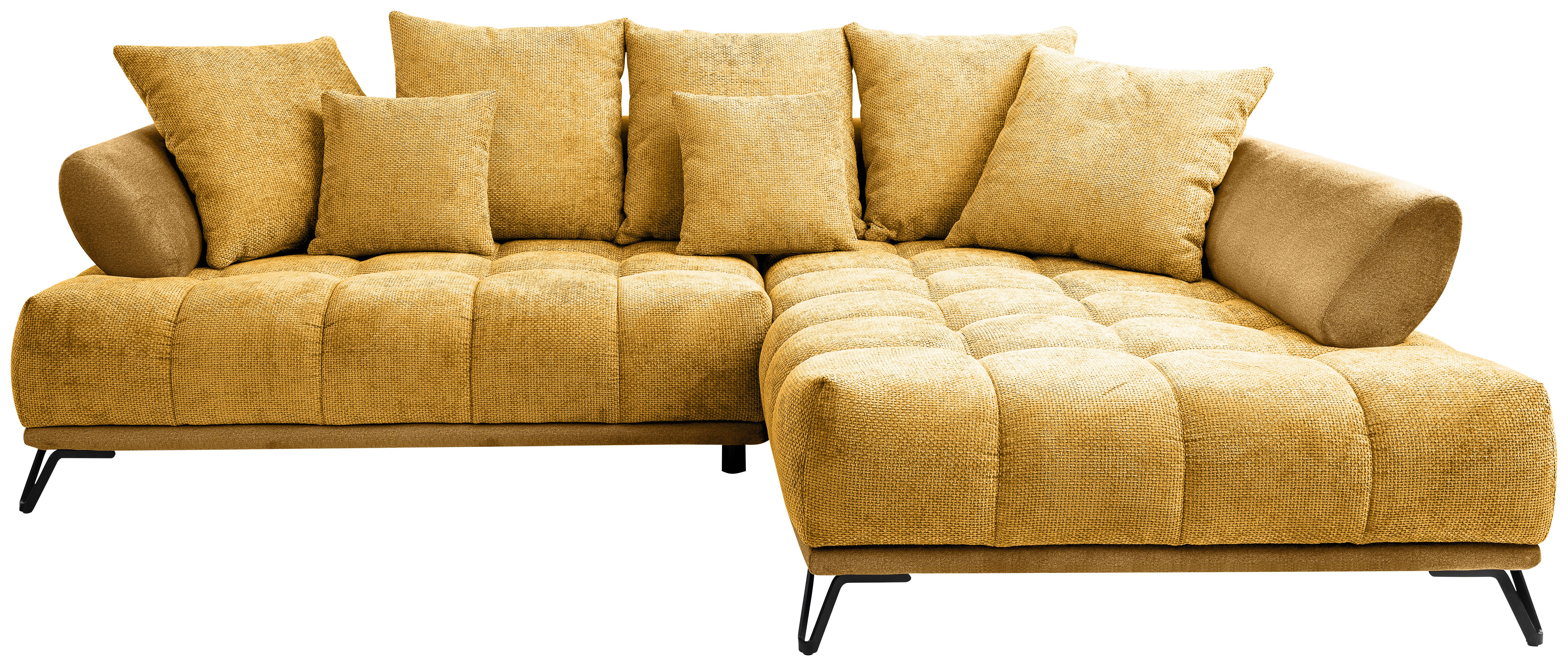 LARGO, pravá, kari žltá, potreba šírky dverí 90 cm - čierna/kari žltá, Modern, kov/textil (262/184cm)
