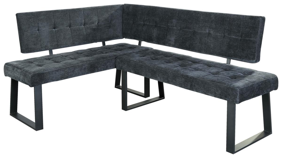 Eckbank Dunkelgrau Polyester Lavik 134x185 Cm - Dunkelgrau/Schwarz, MODERN, Textil/Metall (134/185cm) - MID.YOU