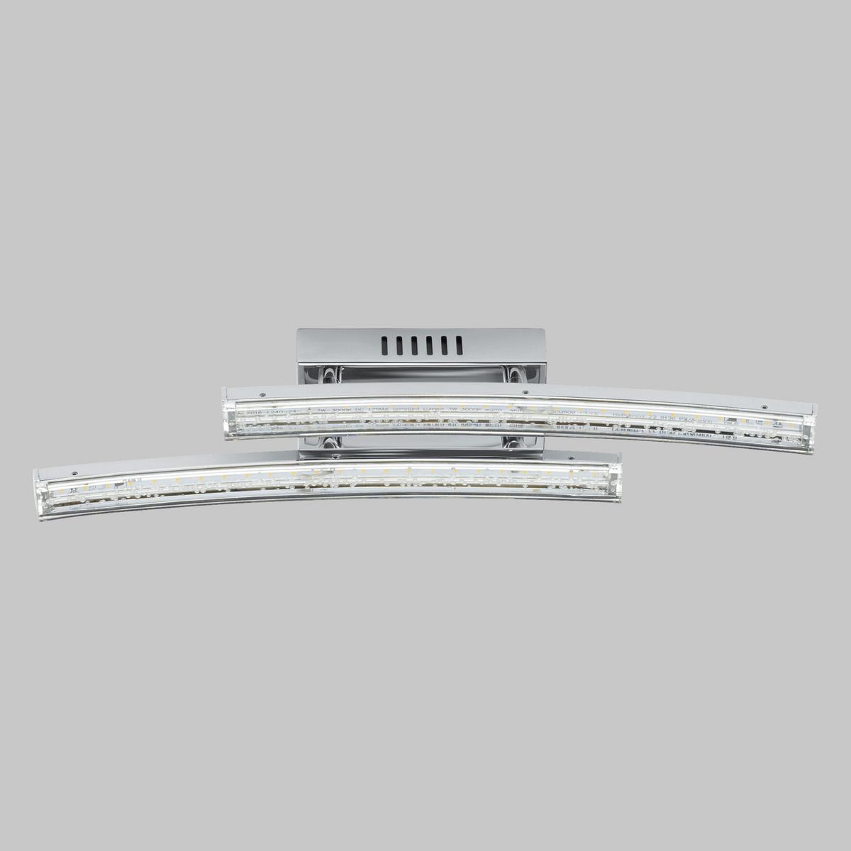 LED-Wandleuchte Pertini 2-Flammig - Chromfarben/Transparent, MODERN, Kunststoff/Metall (33cm)