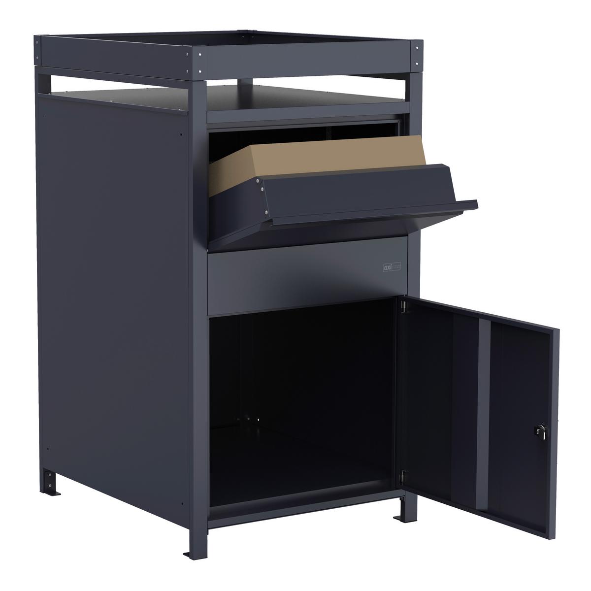 Paketbox Louis Grau - Anthrazit, MODERN, Metall (68/80/124cm)