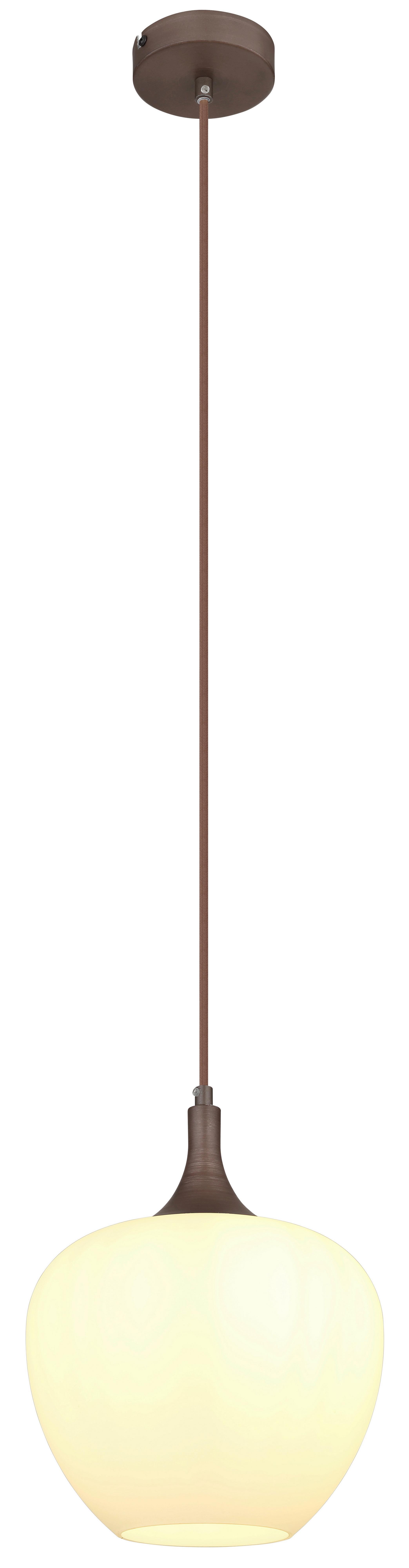 Hängeleuchte 15548hc - Opal/Braun, KONVENTIONELL, Glas/Textil (24/120cm) - Globo