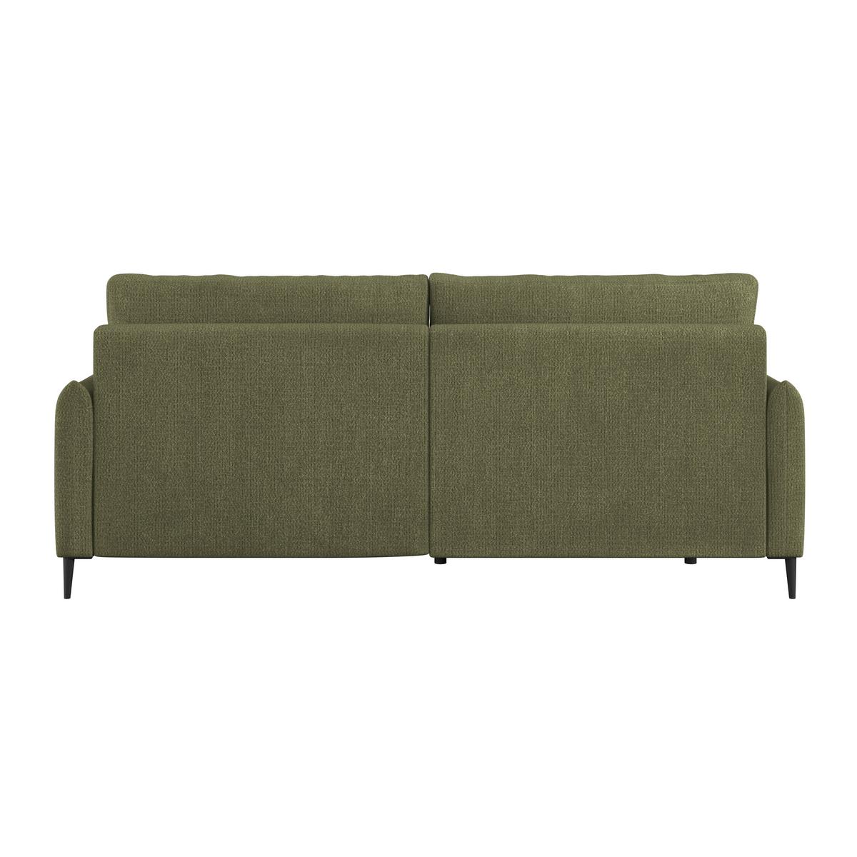 Ecksofa Polis Webstoff grün, 221x142cm - Schwarz/Grün, Trend, Textil (221/142cm) - Ondega