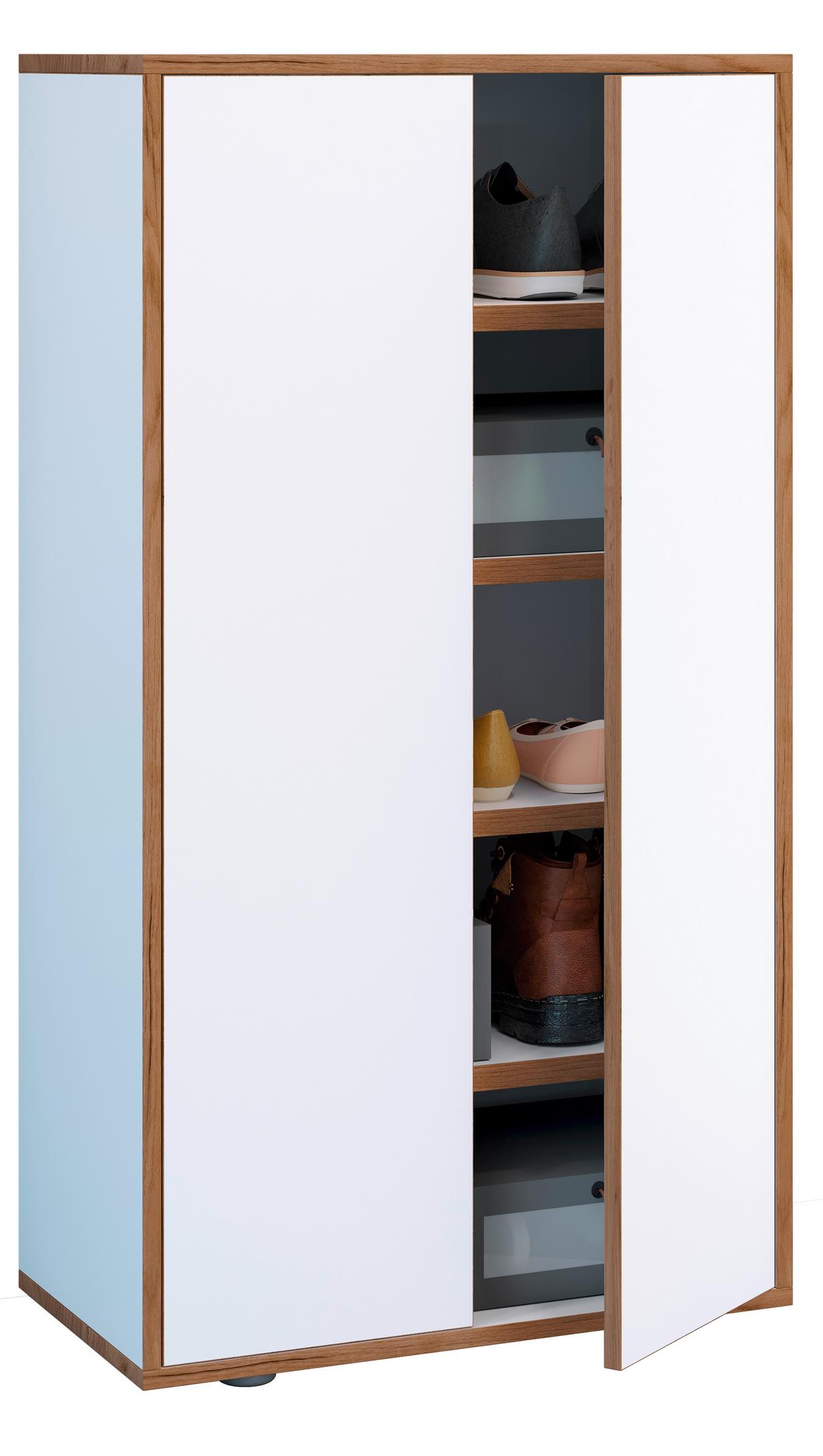 Schuhschrank Salia Anthrazit/Honigeiche B: 60 cm - Honigeiche/Schwarz, Design, Holzwerkstoff (60/110/33cm) - MID.YOU