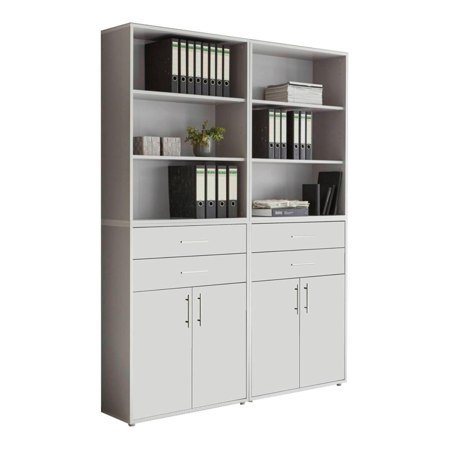 Aktenschrank Office Edition Grau/Weiß, B: 168,8 cm