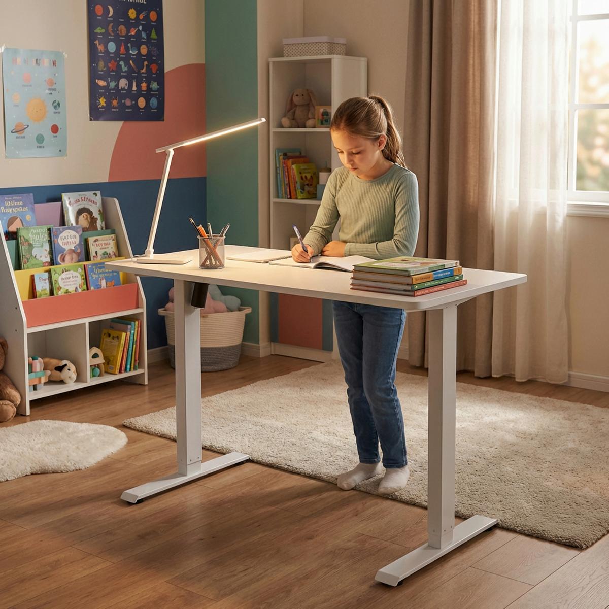 SCHREIBTISCH Worktime Weiß L: 120cm - Weiß, MODERN, Holz/Metall (120/60/72-118cm) - MID.YOU
