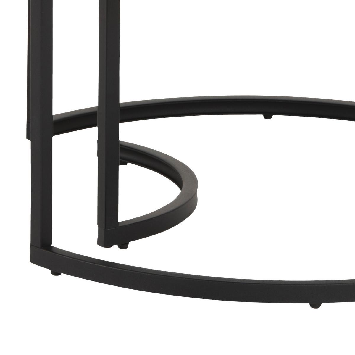 Couchtisch Rund 2er-Set Spiro, Schwarz - Schwarz, KONVENTIONELL, Glas/Holzwerkstoff (70/70/42cm) - MID.YOU