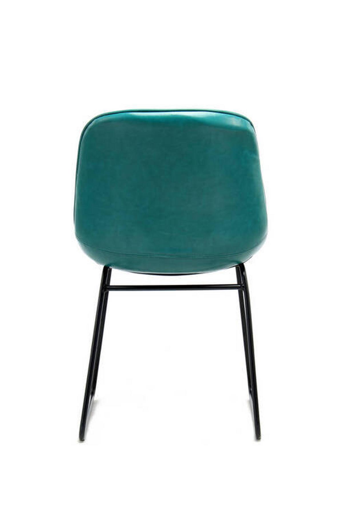 Sada stoličiek petrolejová - modrá/petrolejová, Design, kov/koža (49,5/81/64,5cm)