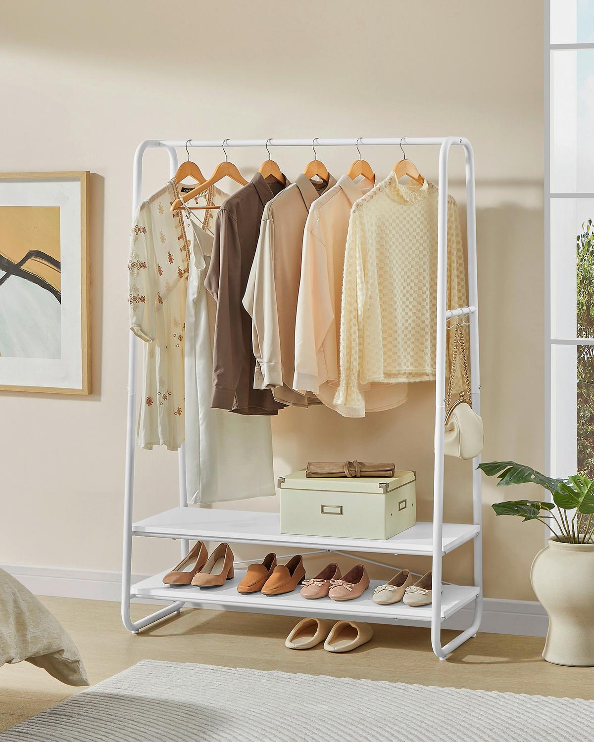 Kleiderschrank Weiß B: 100cm - Weiß, Basics, Holzwerkstoff/Metall (100/160/45cm)