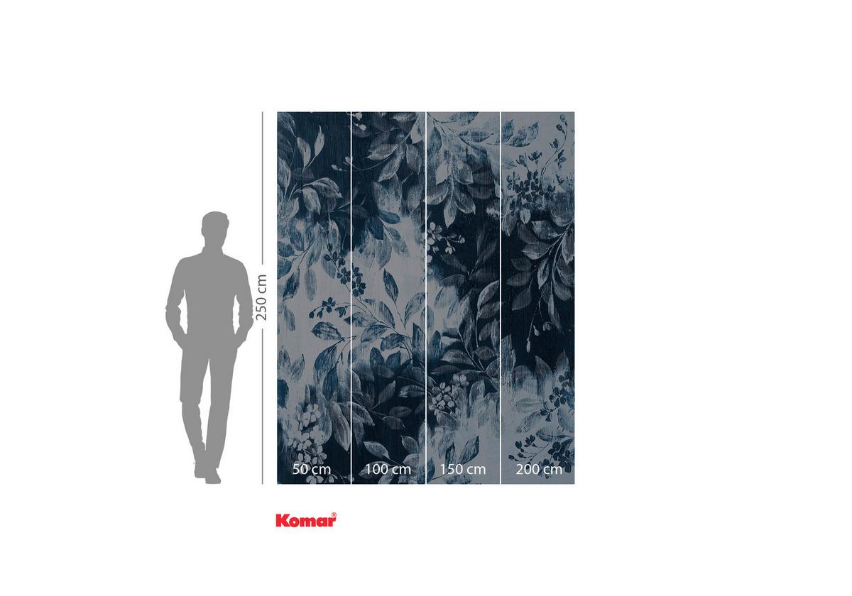 Vliestapete Idyllic Indigo - Blau/Weiß, Basics (200/250cm) - Komar