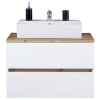 Waschbecken mit Unterschrank Marbella B: 80 cm Weiß - Weiß, MODERN, Keramik/Holzwerkstoff (80/64,5/47cm)