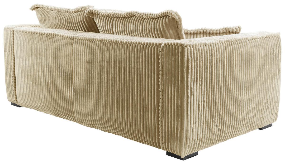 Sofa Modena Inkl. Kissen Beige, B: 223 Cm - Beige/Schwarz, Design, Textil (223/95/121cm) - MID.YOU