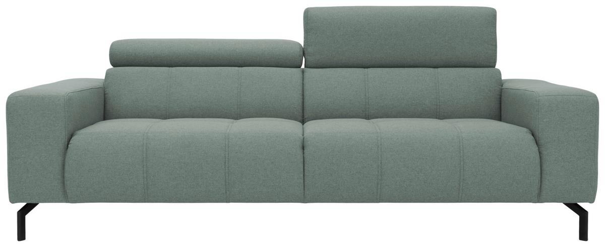 3-sitzer-sofa Kopfteil Verstellbar Cunelli Türkis - Schwarz/Hellblau, Design, Textil (238/79/104cm) - MID.YOU