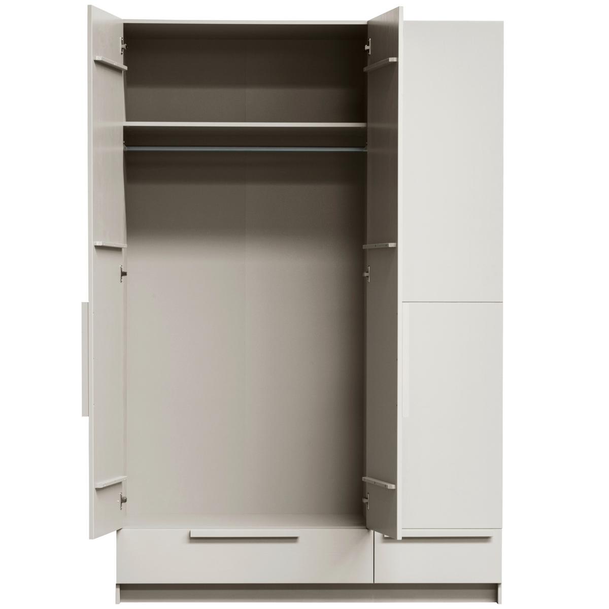 Garderobenschrank Pure Hellgrau B: 142 Cm - Hellgrau, Design, Holz (142/215/60cm) - Livetastic