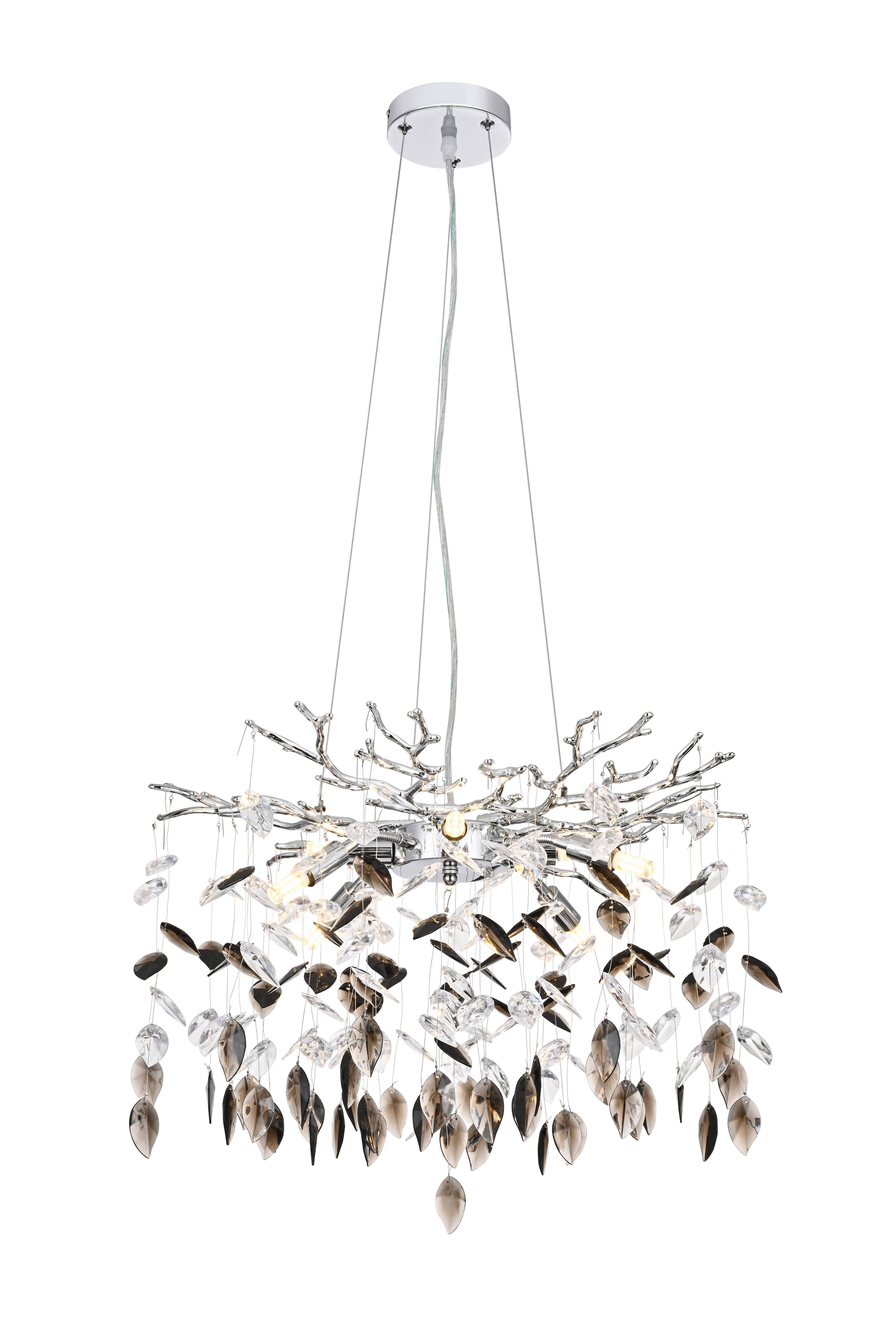 ZÁVESNÉ SVIETIDLO MONI - číra/sivá, Modern, kov/plast (60/60/120cm) - Mömax