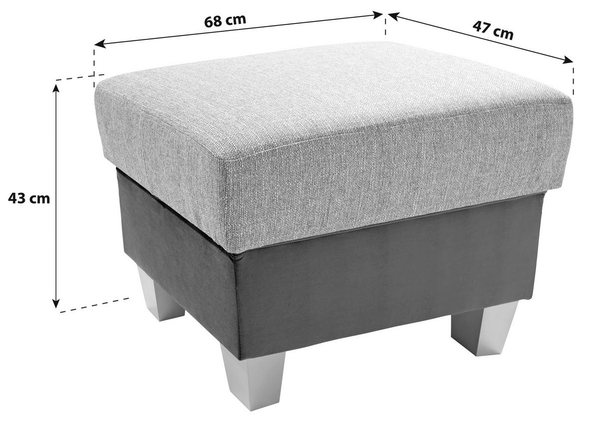 Ülőke Portland - világosszürke/grafitszürke, Konventionell, textil (68/43/47cm) - Ondega