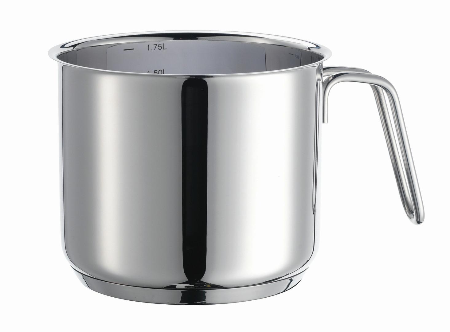 Milchtopf Varuna Edelstahl B: 15 cm - Silberfarben, Basics, Metall (15/12/21cm) - Mäser