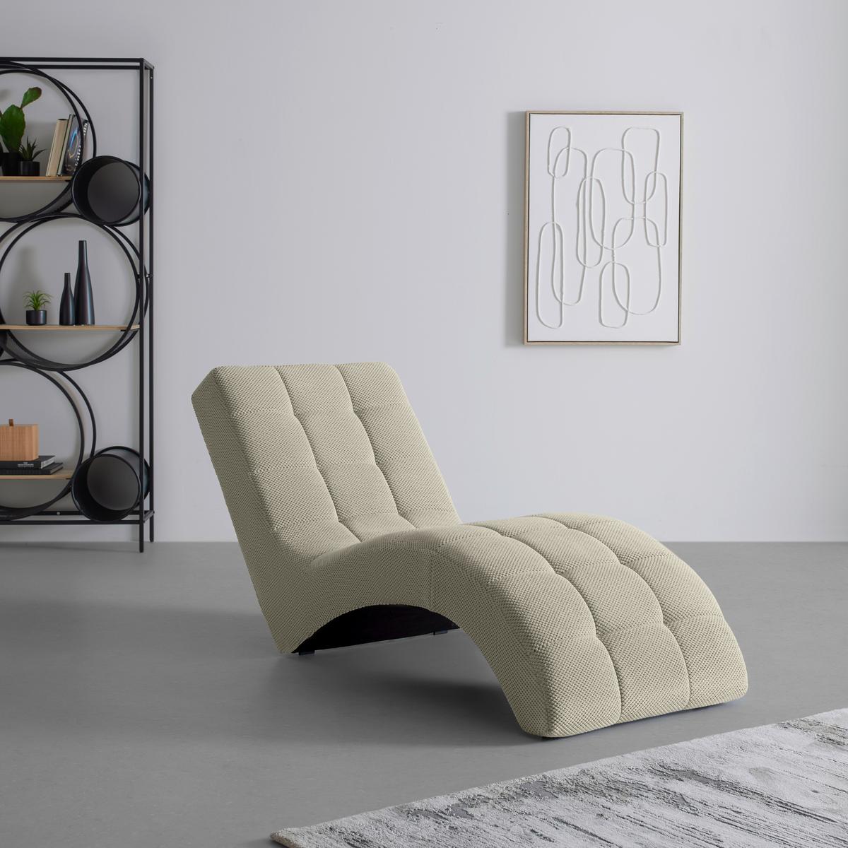 Relaxační válenda LAVANDA, béžová, max. 120 kg - černá/béžová, Moderní, textil/plast (68/80/167cm) - Mömax