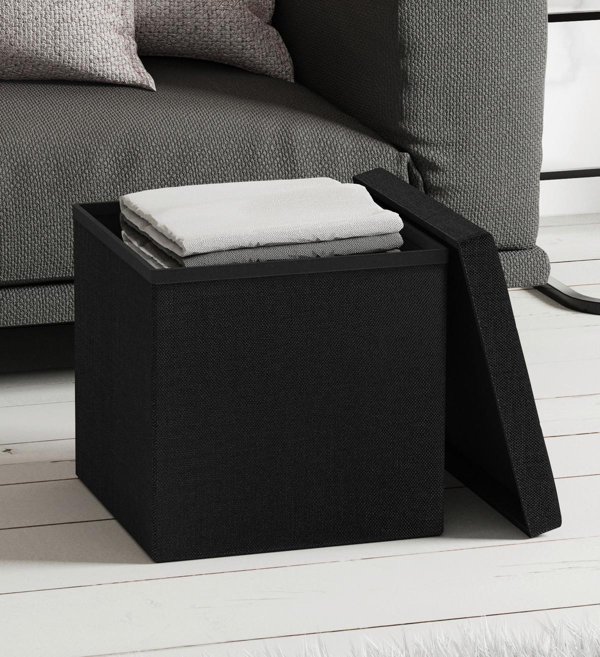 Sitzbox Boxas Anthrazit B: 38 Cm - Anthrazit, Basics, Holzwerkstoff/Kunststoff (38/38/38cm) - MID.YOU