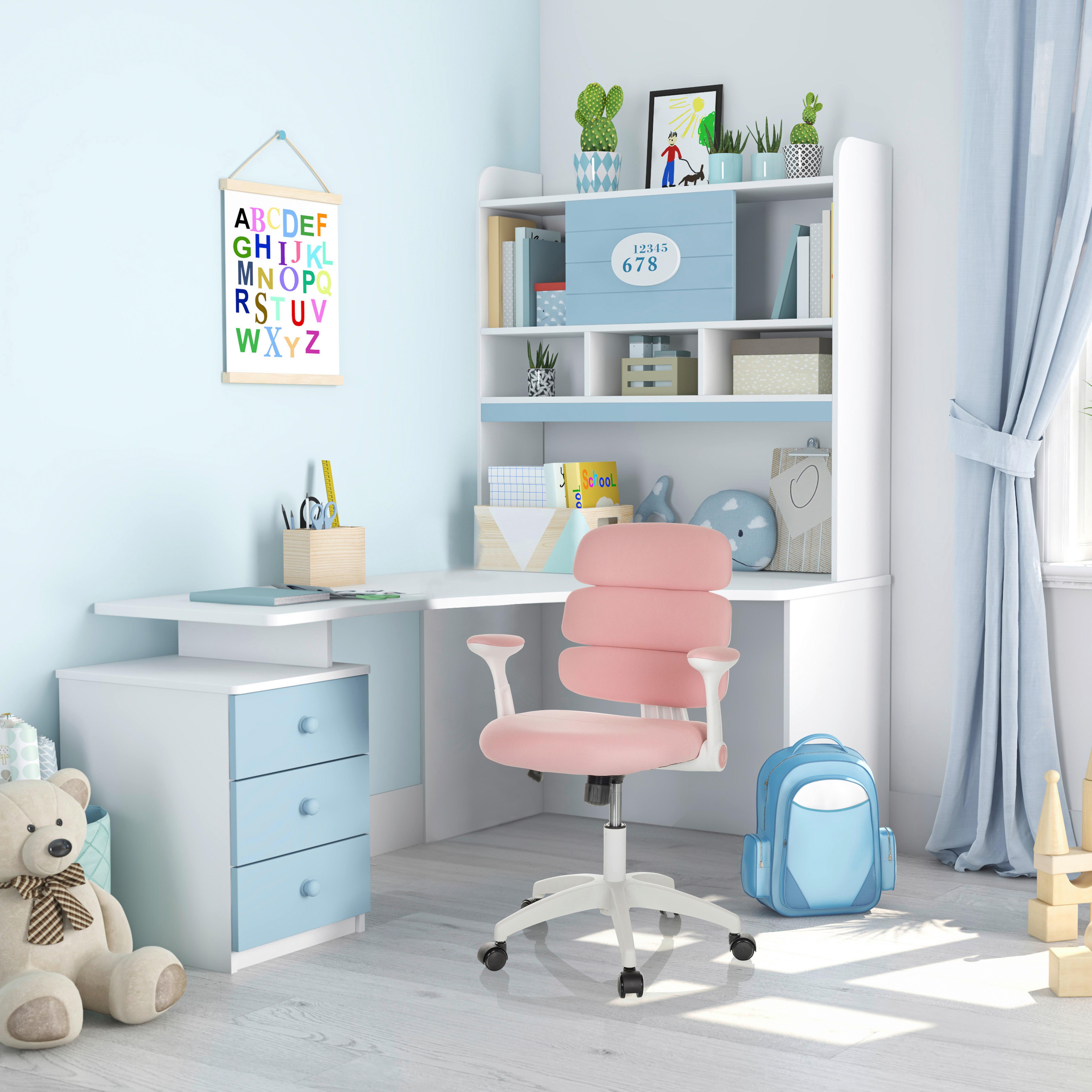 Jugenddrehstuhl Kid Ergolino W - Rosa/Weiß, Basics, Kunststoff/Textil (62/86-97/62cm) - MID.YOU
