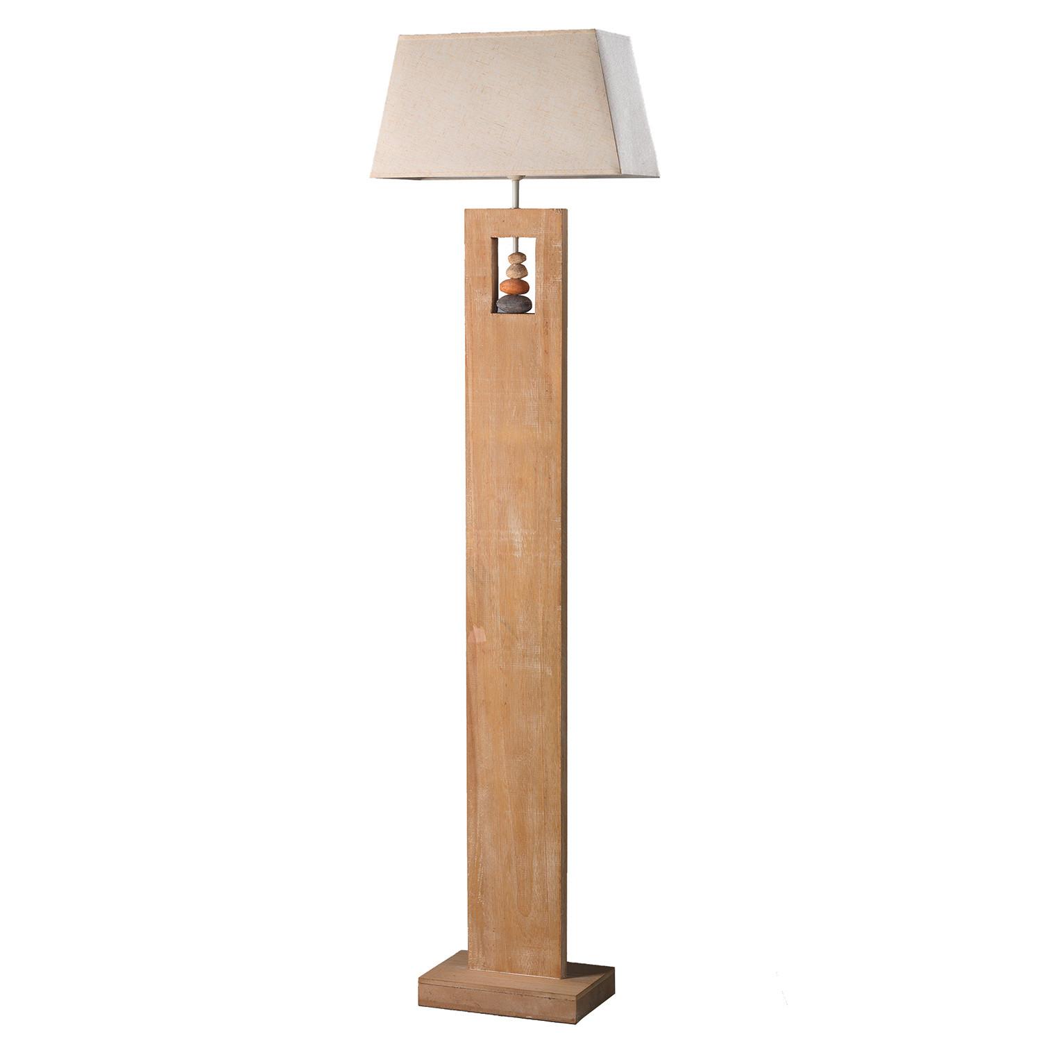 Stehleuchte 4849/Pt - Beige, Natur, Holz/Textil (45/23/170cm)