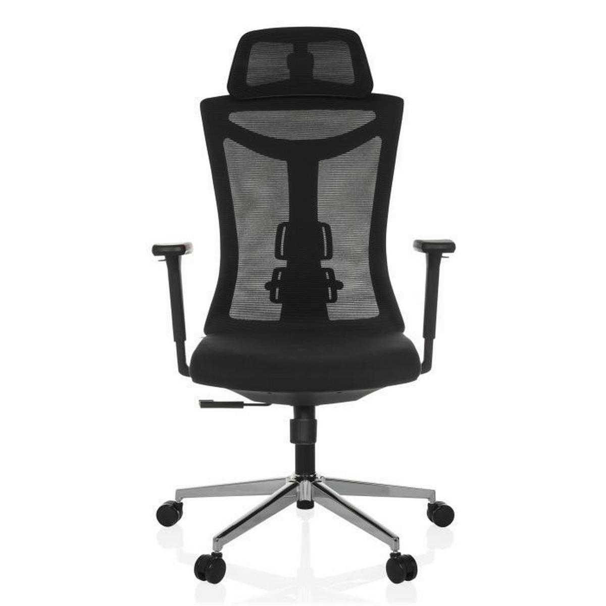 Drehstuhl Kamiak Schwarz B: 68 cm - Silberfarben/Schwarz, MODERN, Kunststoff/Textil (68/121 - 132/68cm) - MID.YOU