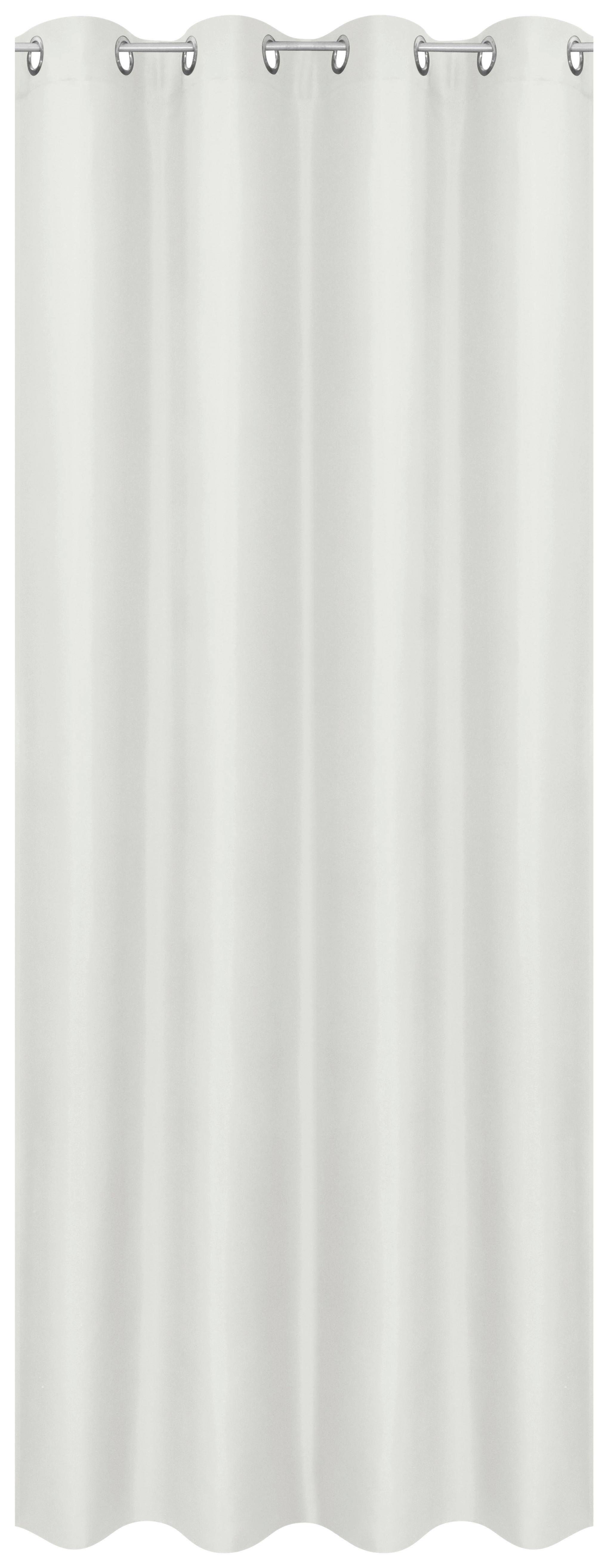 Vorhang Mit Ösen Barnaby 140x245 Cm Weiß - Weiß, KONVENTIONELL, Textil (140/245cm) - Ondega