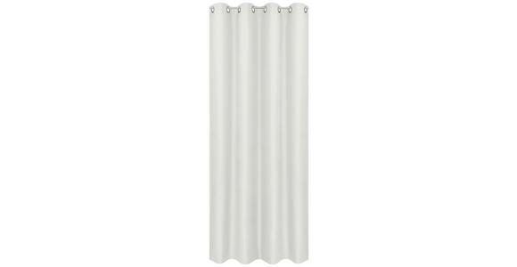 Vorhang Mit Ösen Barnaby 140x245 cm Weiß - Weiß, KONVENTIONELL, Textil (140/245cm) - Ondega