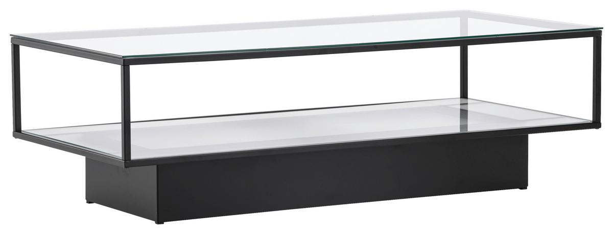 Couchtisch Maglehem - Schwarz, Design, Glas/Metall (130/60/37,5cm) - Livetastic