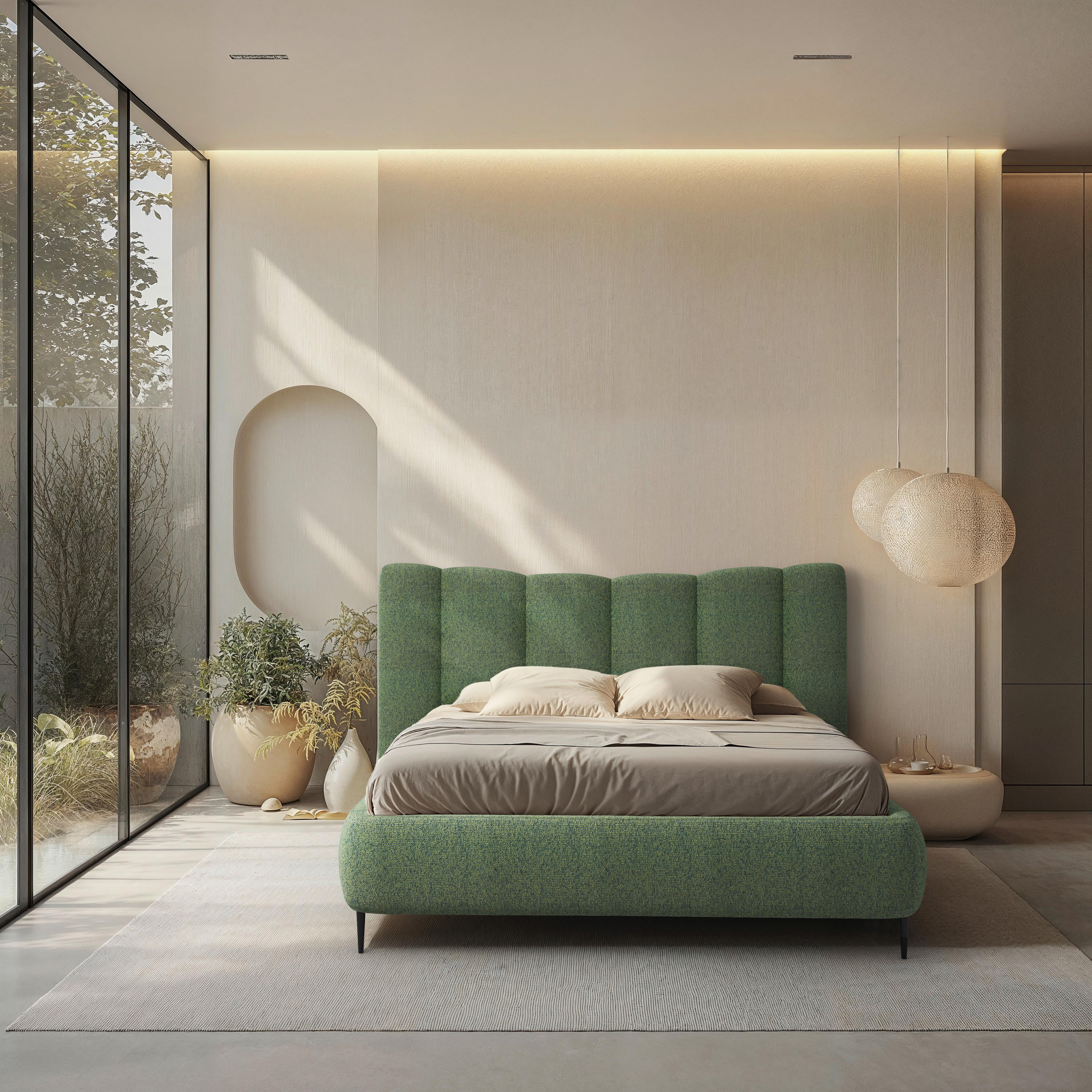 Polsterbett Nook 140x200 cm Grün - Grün, MODERN, Holz/Holzwerkstoff (140/200cm) - MID.YOU