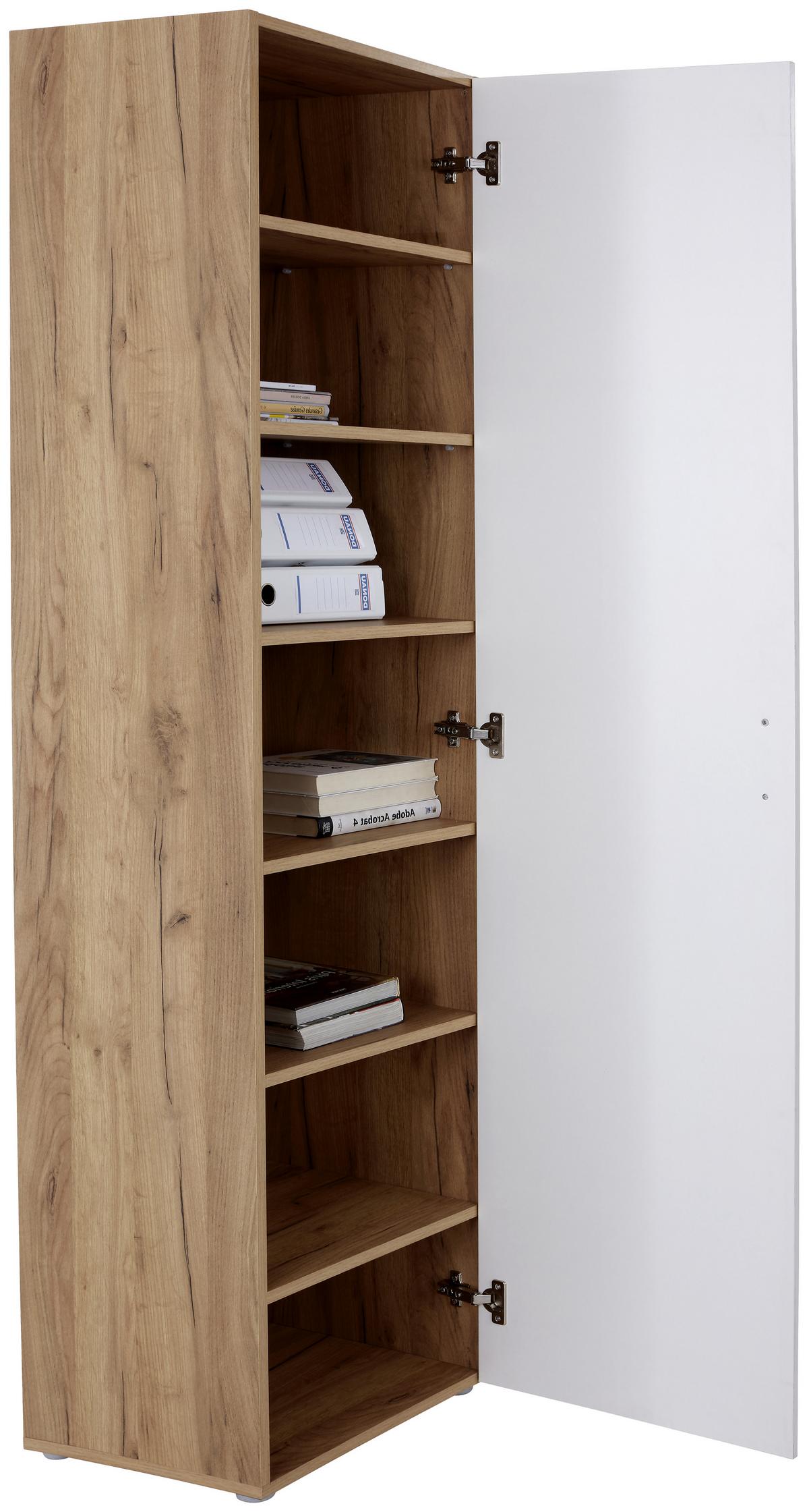 SKŘÍŇ NA ŠANONY TIO - bílá/barvy dubu, Moderní, kompozitní dřevo (45/183/37,5cm)