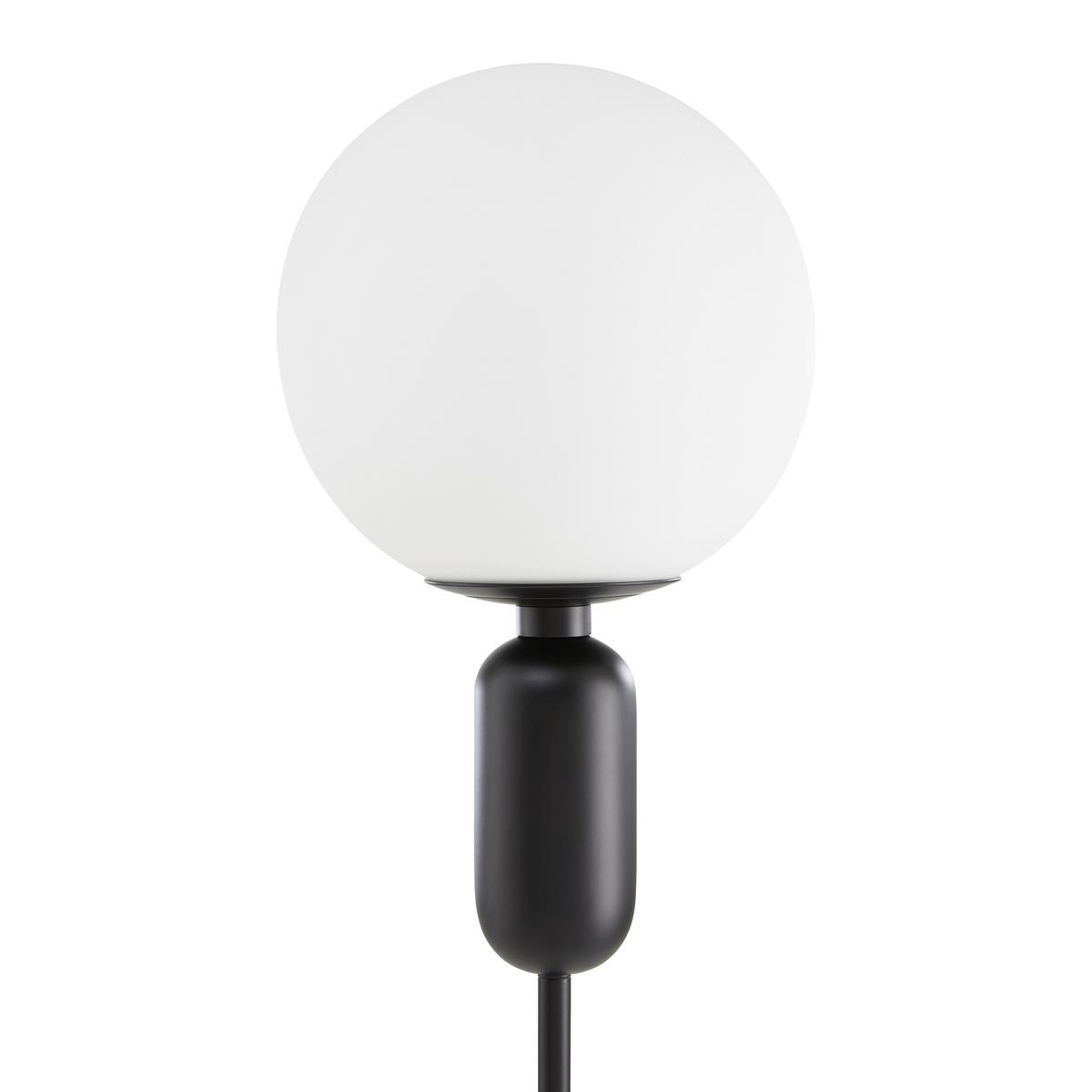 Stojaca lampa Tiano čierna - čierna, Modern, kov/sklo (25/155cm) - Bessagi Home