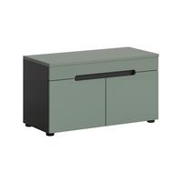 Garderobenbank Canu Grau/Grün B: 80 cm - Schwarz, Design, Holzwerkstoff (80/45/37cm) - Livetastic