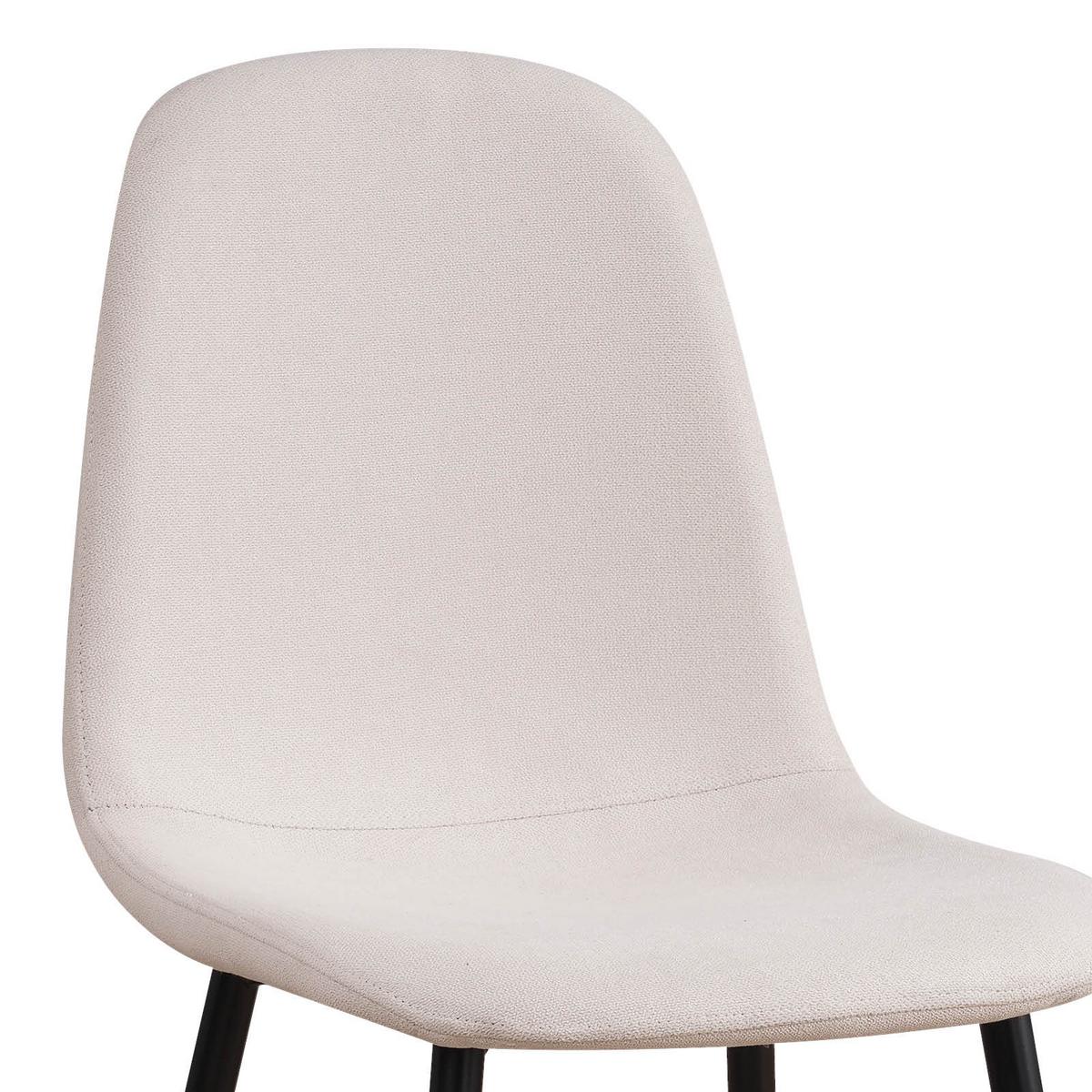 Stuhl Lola Bezug: Mikrofaser Creme 4er-Set - Creme/Schwarz, Basics, Textil/Metall (43/85/54cm) - P & B