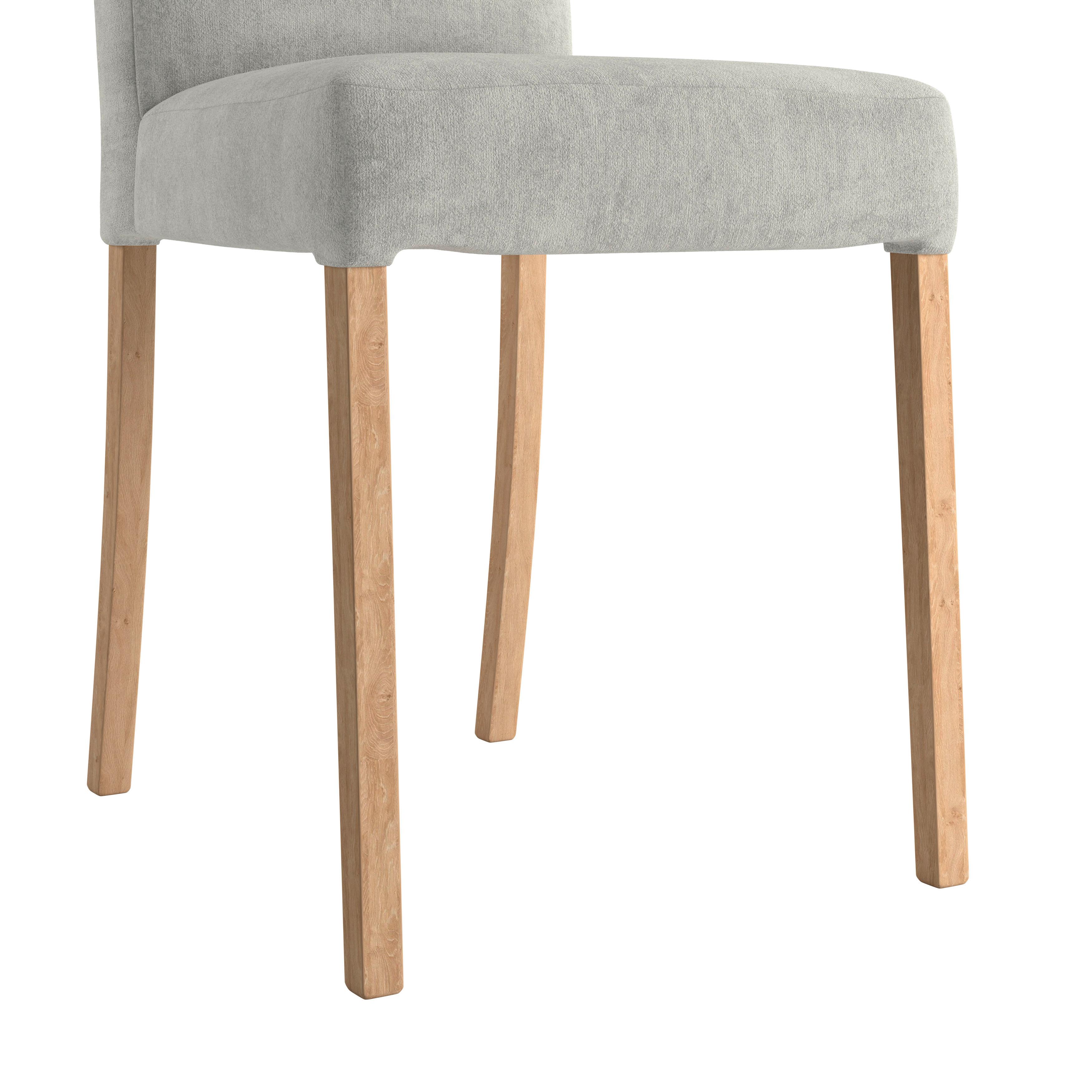 Vierfußstuhl Emma Ii Webstoff Hellgrau, B: 43 Cm - Eichefarben/Hellgrau, KONVENTIONELL, Holz/Textil (43/91/58cm)