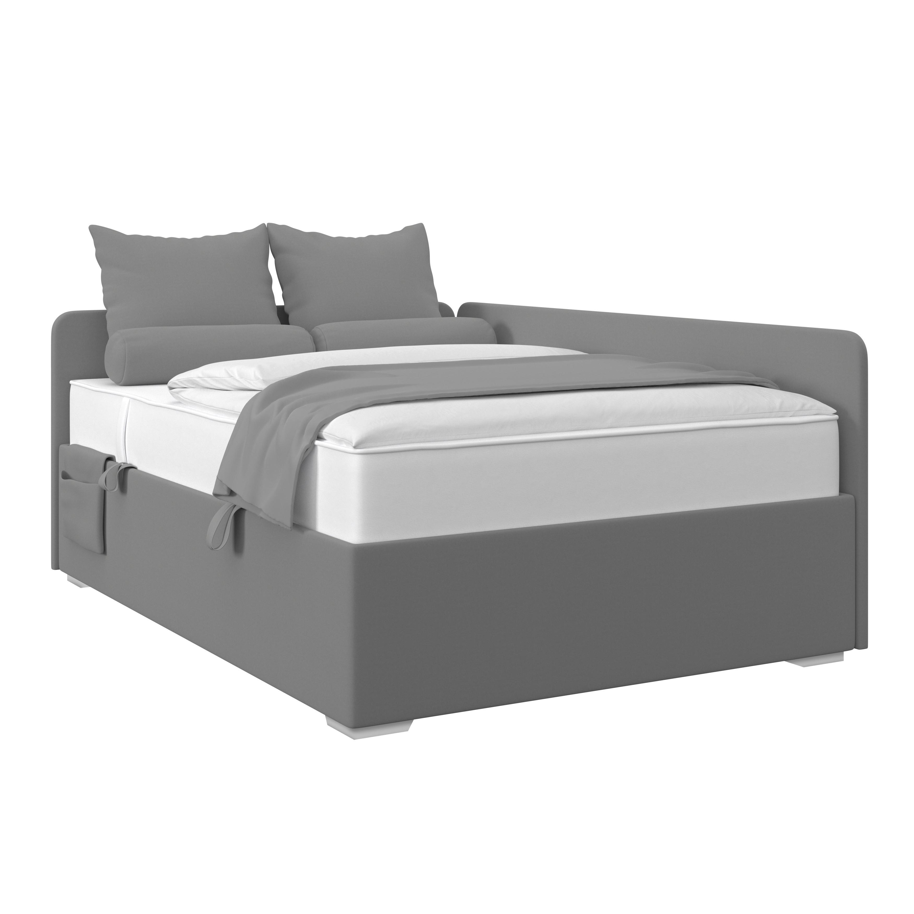 Kárpitozott Ágy Remi 120/200cm - antracit, Modern, textil/fa (120/200cm)
