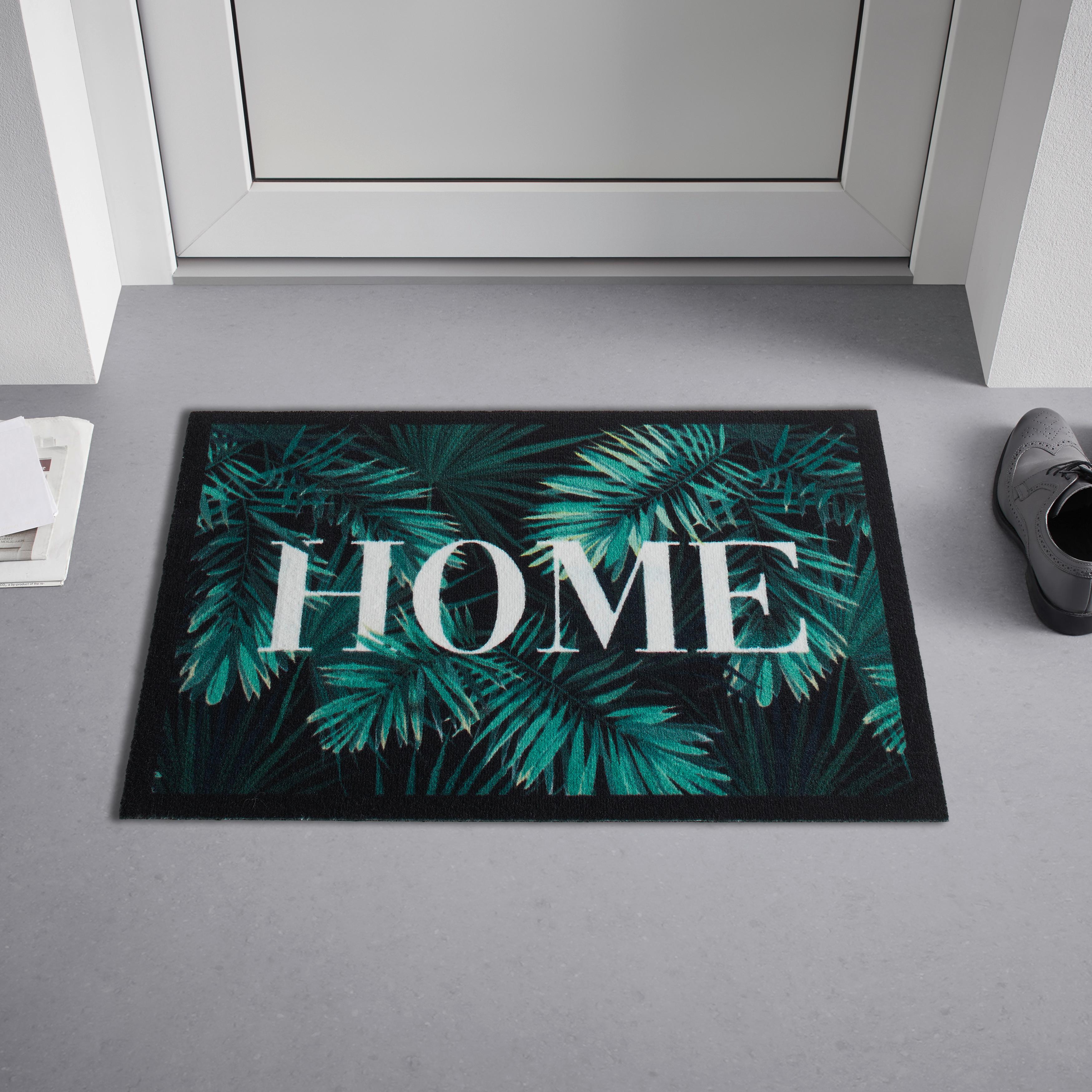 DVEŘNÍ ROHOŽKA Jungle Leaves, 50/70cm - zelená/antracitová, Basics, plast (50/70cm) - Modern Living