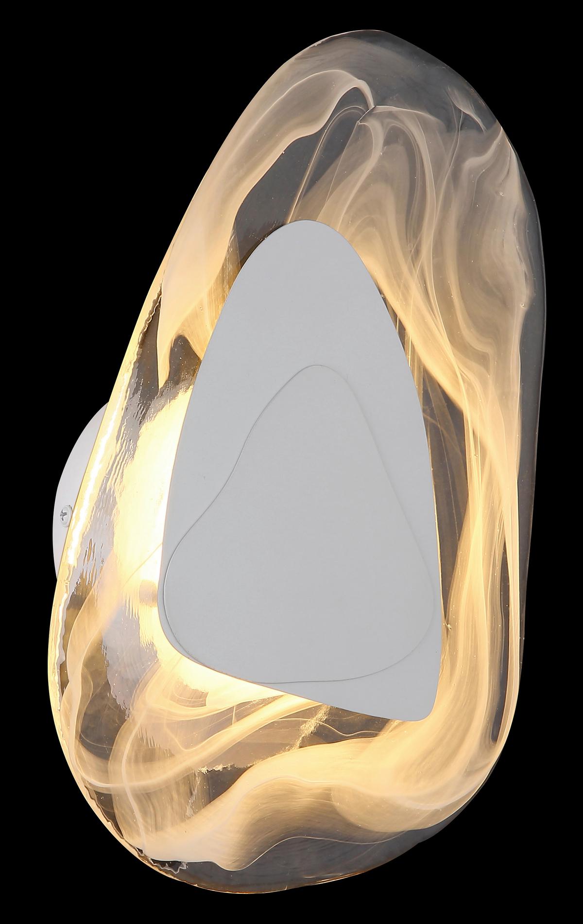 LED-Wandleuchte 78411w Dorsey - Klar/Weiß, Design, Glas/Metall (20,3/31,5cm) - Globo