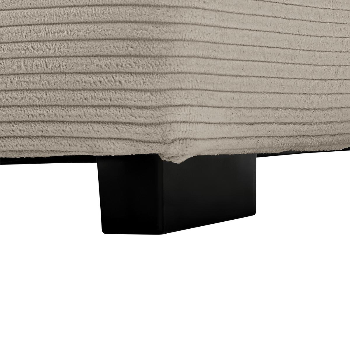 Rohová sedačka PEDRO, pravá, šedohnědý manšestr - černá/šedohnědá, Moderní, textil/plast (300/190cm) - Mömax