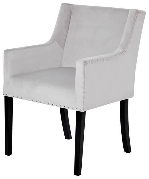 Armlehnstuhl Savik Kent Silber/Schwarz Gepolstert - Silberfarben/Schwarz, MODERN, Holz/Textil (58/62,5/88cm) - Livetastic