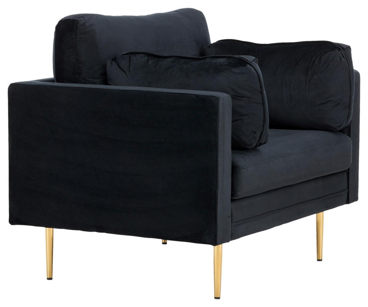 Sessel Boom - Hellbraun/Schwarz, Design, Textil/Metall (110/84/86cm) - Livetastic