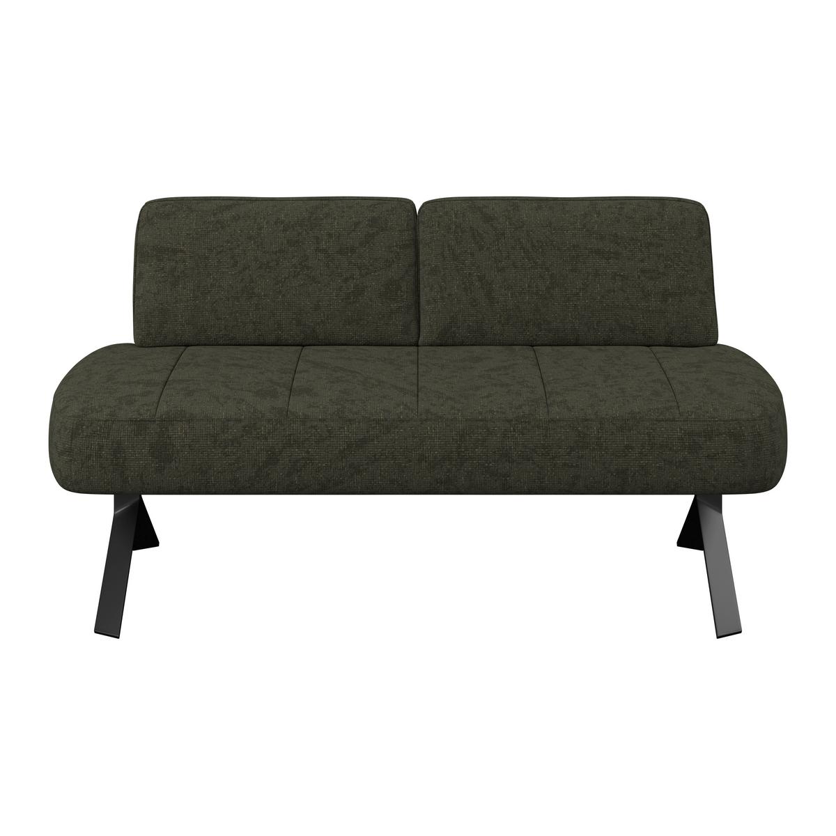 Sitzbank grün mit Metallbeinen Ulmo B: 162 cm - Schwarz/Grün, MODERN, Textil/Metall (162/83/71cm)