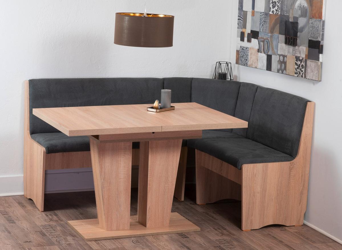 Eckbankgruppe Duisburg Veduso Titanic Grau/Eiche D. L: 125cm - Grau/Sonoma Eiche, KONVENTIONELL, Holz/Holzwerkstoff (125/89/165cm) - MID.YOU