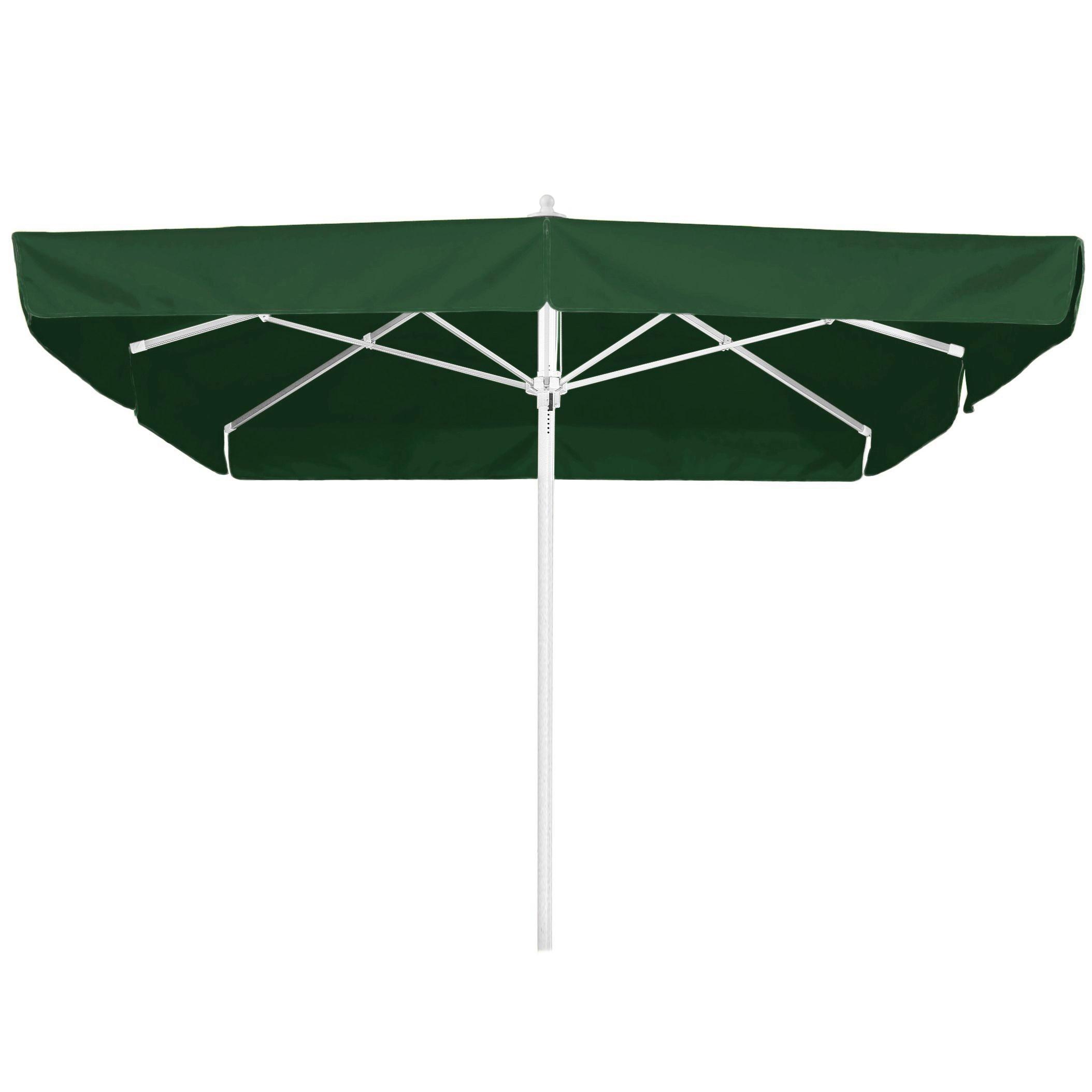 Sonnenschirm Quadro Dunkelgrün - Dunkelgrün/Silberfarben, Basics, Textil/Metall (300/295/300cm) - Schneider