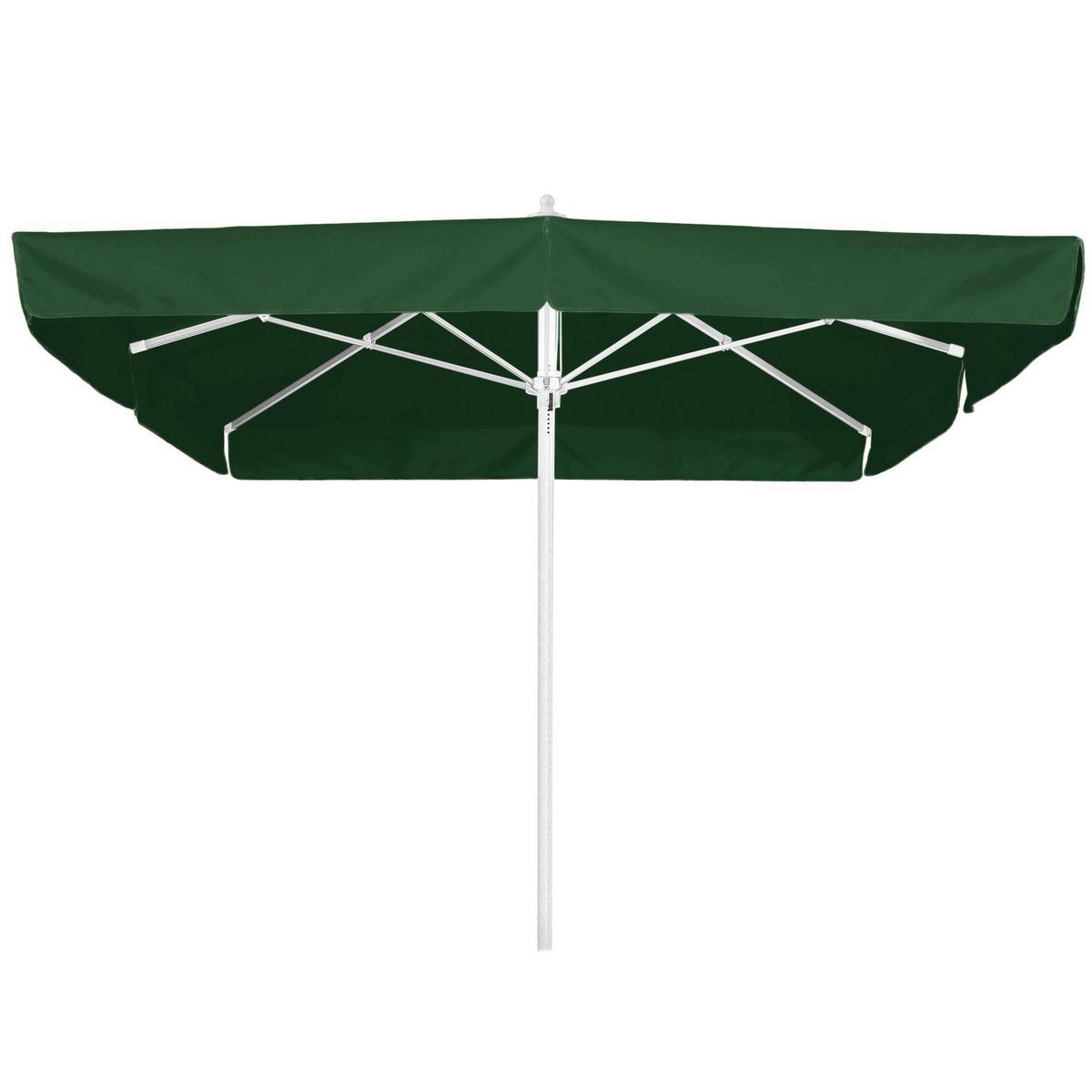 Sonnenschirm Quadro Dunkelgrün - Dunkelgrün/Silberfarben, Basics, Textil/Metall (300/295/300cm) - Schneider