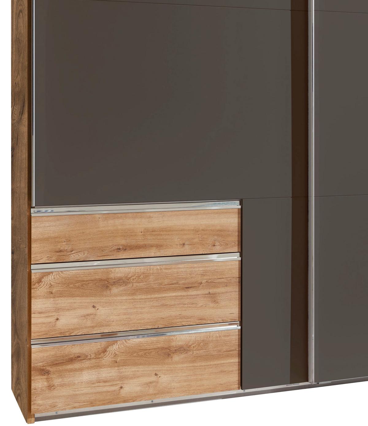 Schwebetürenschrank Mit Laden 300cm Level 36a, Graphit/eiche - Eichefarben/Graphitfarben, MODERN, Holzwerkstoff (300/216/65cm) - MID.YOU