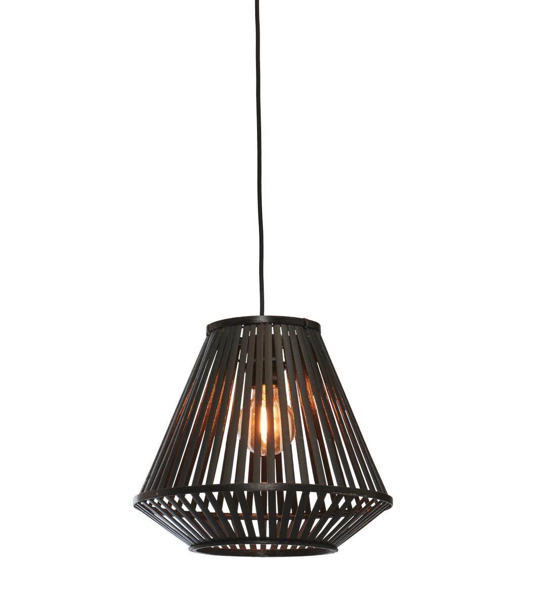 Hängeleuchte Merapi Schwarz B: 30 cm - Schwarz, Trend, Holz (30/30/30cm) - Good & Mojo