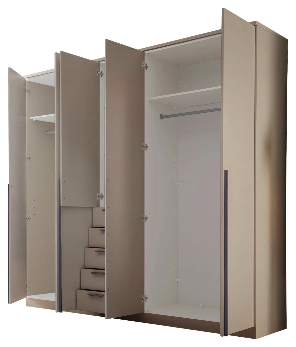 Kleiderschrank Arnis Kaschmir Dekor, Grau, B: 225cm - Kaschmir, KONVENTIONELL, Holzwerkstoff (225/210/52cm) - James Wood